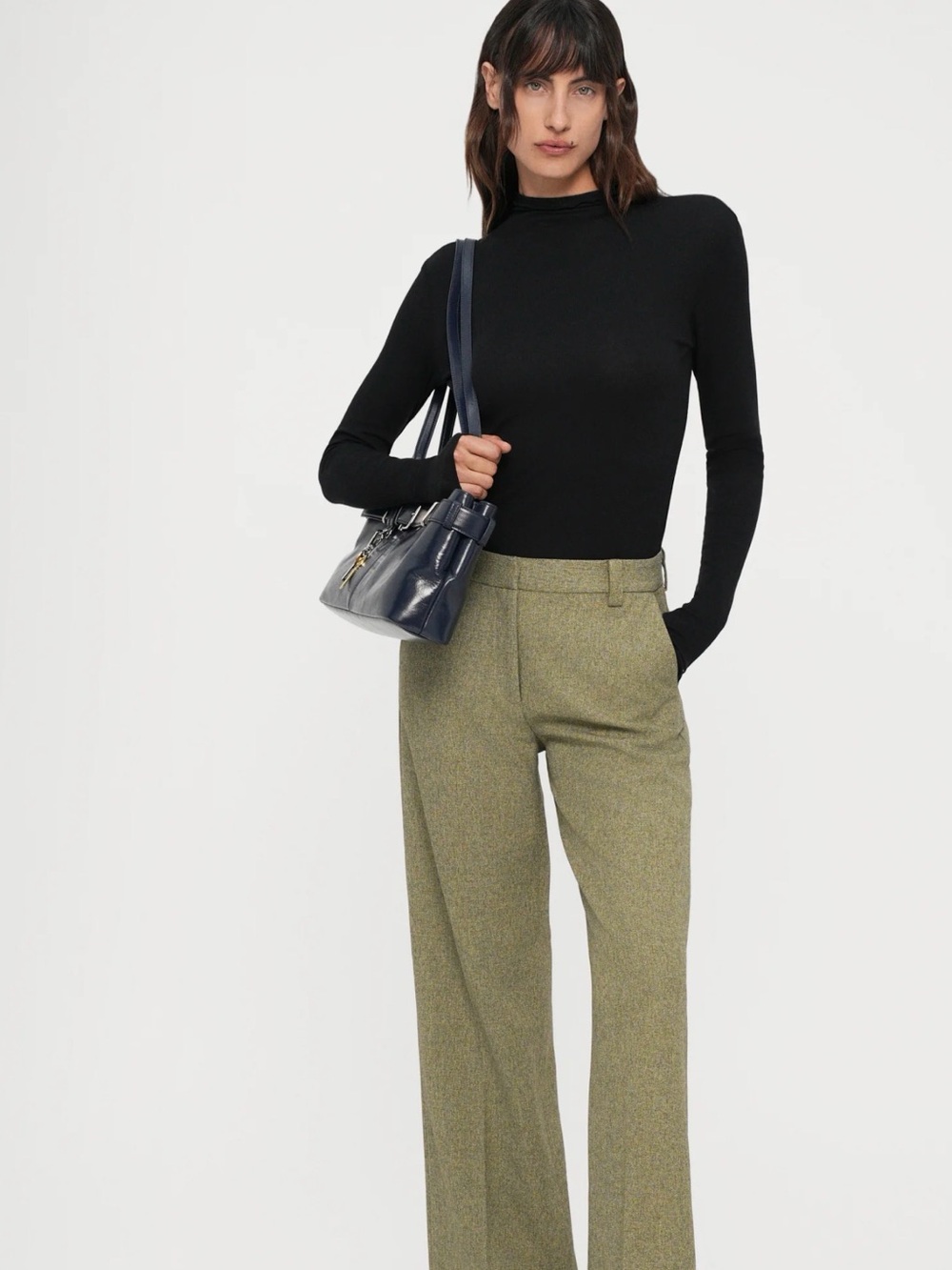 Baum und pferdgarten Tailored Olive Wide-Leg Pantsuit blazer and pants size 4 - Picture 6 of 10